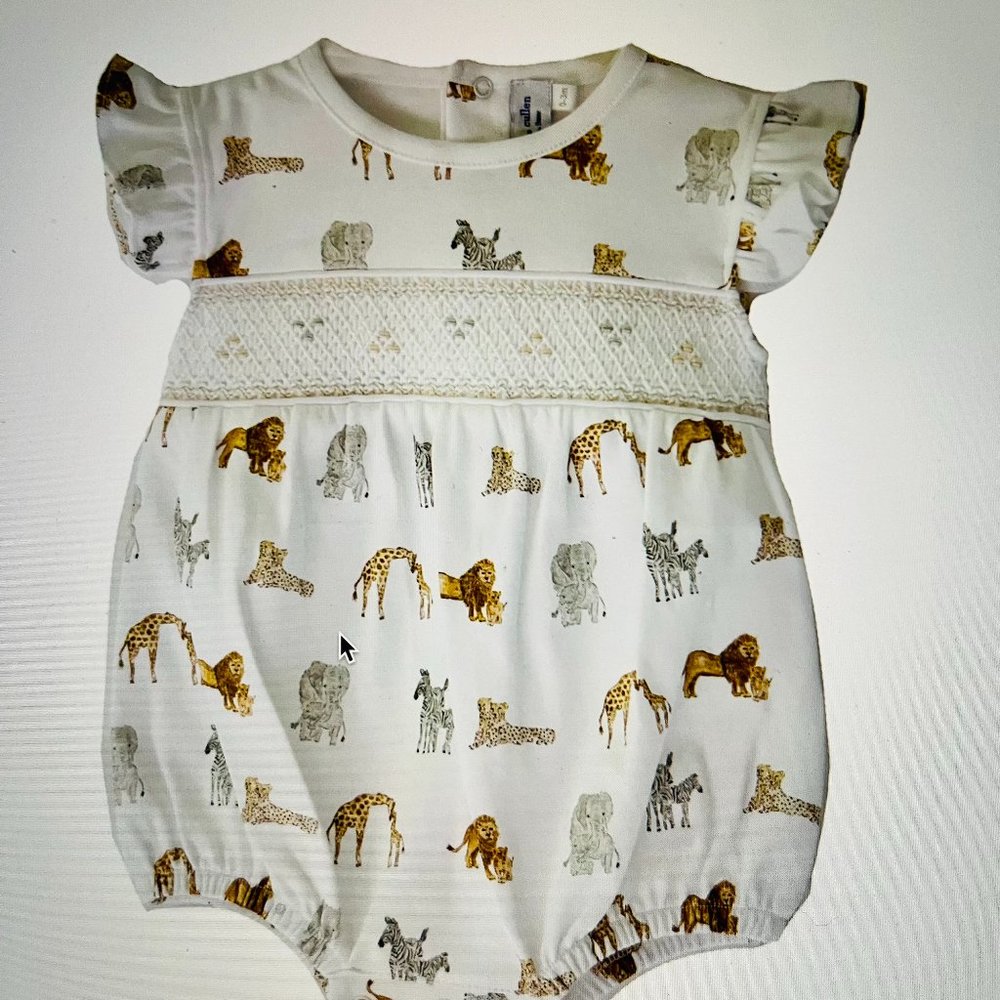 Loulou Baker Organic Prima  Safari Cotton Bubble Romper